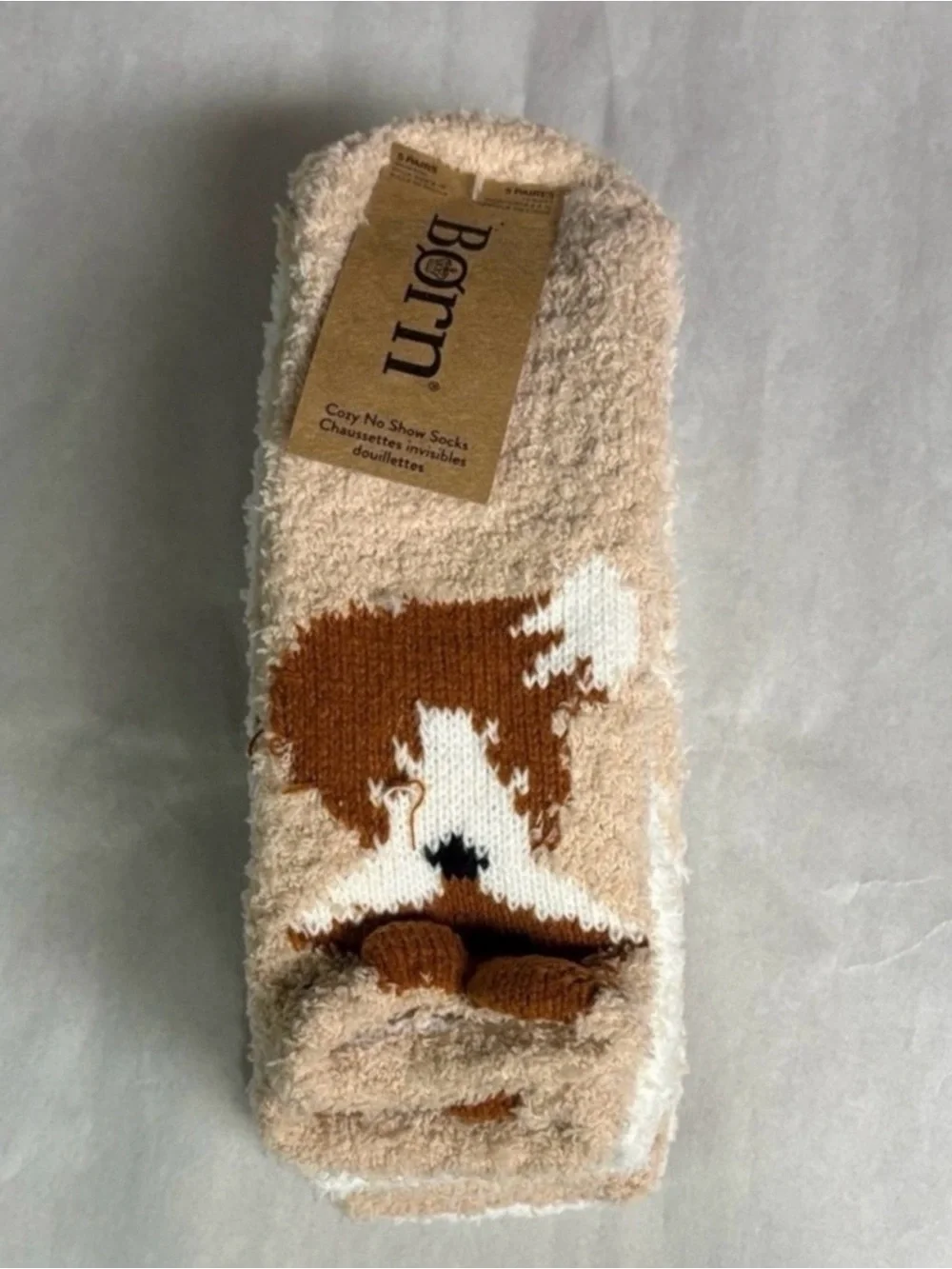 New Born Socks Women’s 5 Pair Fox Multicolor Plush Soft Cozy No Show Sock Casual